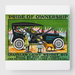 1914チャンドラー自動車ポスター スクエア壁時計