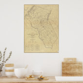 1914バージニア州フォキエ郡の地図 ポスター (キッチン)