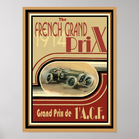 1914フランスのグランプリのポスター12 x 16 ポスター (正面)