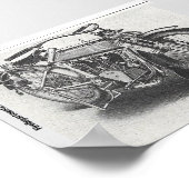 1914メルケル飛んでいる消防士モーターサイクルポスト ポスター (角)