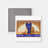 1914リヨン国際的万博ポスター マグネット (正面/裏面)
