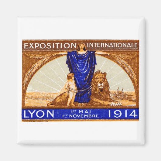 1914リヨン国際的万博ポスター マグネット (正面)