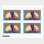 1914リヨン国際的万博ポスター 長方形シール (シート)