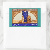 1914リヨン国際的万博ポスター 長方形シール (バッグ)