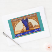 1914リヨン国際的万博ポスター 長方形シール (封筒)