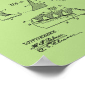 1914ヴィンテージゴルフクラブ特許アートプリント ポスター (角)