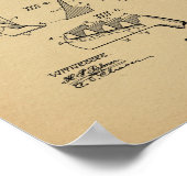 1914ヴィンテージゴルフクラブ特許アートプリント ポスター (角)