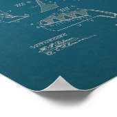 1914ヴィンテージゴルフクラブ特許青写真アートプリント ポスター (角)