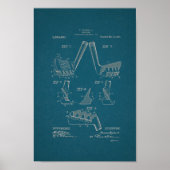 1914ヴィンテージゴルフクラブ特許青写真アートプリント ポスター (正面)