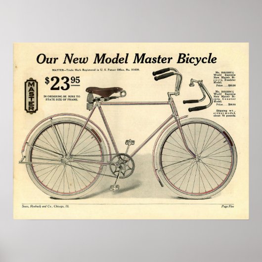 1914ヴィンテージシール主自転車アドアートポスター ポスター (正面)