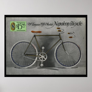 1914ヴィンテージシールNapoleon自転車とアートポスター ポスター