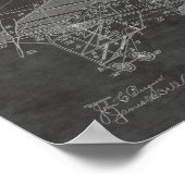 1914ヴィンテージ飛行機特許スケッチプリント ポスター (角)