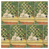 1914二匹の犬が好奇心に満ちたプリント ファブリック (見本)