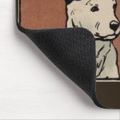 1914人の2人のピットブル犬の児童図書のイラストレーション マウスパッド (コーナー)