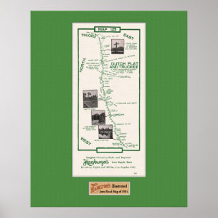 1914地図、オランダの平たい箱- TruckeeへのGrnのマット ポスター