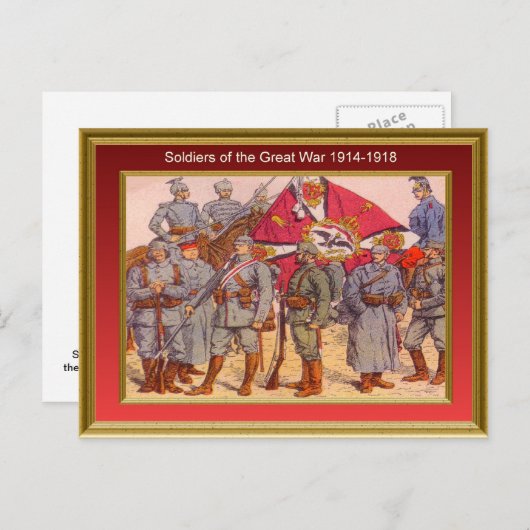 1914年から1918素晴らし年の戦争の兵士1 ポストカード (正面/裏面)