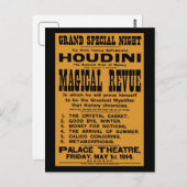 1914年に復元されたハリーホーディニ黄色の看板 ポストカード (正面/裏面)