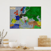 1914年のヨーロッパの地図 ポスター (キッチン)