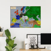 1914年のヨーロッパの地図 ポスター (ホームオフィス)