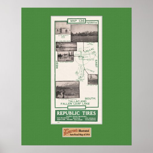 1914年の地図落ちた、リーフレイクとタラク ポスター (正面)
