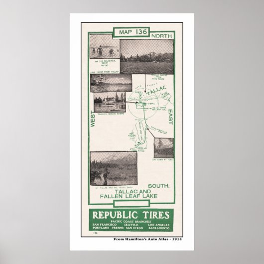 1914年の地図落ちた、リーフレイクとタラク ポスター (正面)