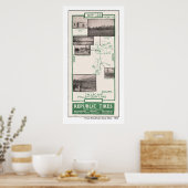 1914年の地図落ちた、リーフレイクとタラク ポスター (キッチン)