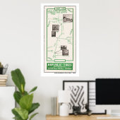 1914年の地図、サンタ・イネスへのローマ地図 ポスター (ホームオフィス)