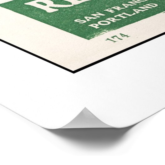 1914年タホ湖地図 ポスター (角)