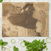 1914年ドイツRPPCのビーチおもしろい キッチンタオル (折り畳み)