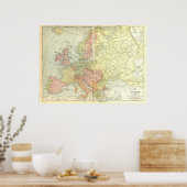 1914年ヨーロッパの地図 ポスター (キッチン)
