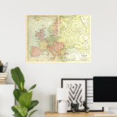 1914年ヨーロッパの地図 ポスター (ホームオフィス)