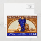 1914年リヨン国際博覧会ポスター ポストカード (正面/裏面)