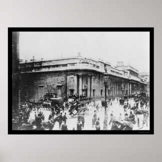 1914年ロンドンのイングランド銀行での通りシーン ポスター