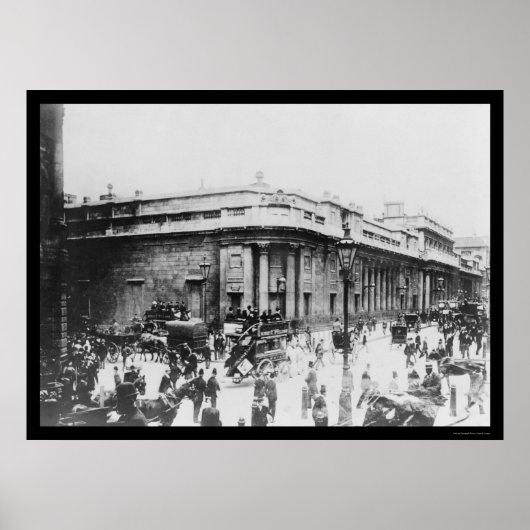 1914年ロンドンのイングランド銀行での通りシーン ポスター (正面)