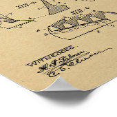 1914年ヴィンテージ ゴルフクラブ デザイン 特許アートプリント ポスター (角)