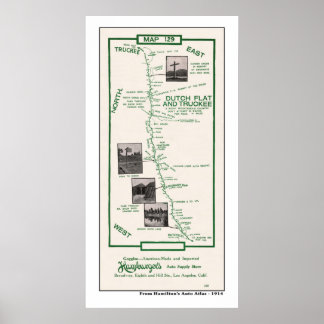 1914年地図、オランダフラットからトラックへ – ポスター