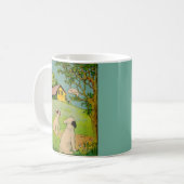 1914年2匹の犬と小さな白猫 コーヒーマグカップ (正面左)