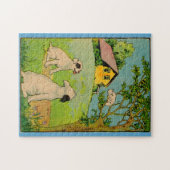 1914年2匹の犬と小さな白猫 ジグソーパズル (横)