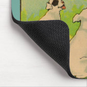 1914年2匹の犬と小さな白猫 マウスパッド (コーナー)