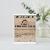 1914年8月1日のフランスの動員 ポストカード (スタンド正面)