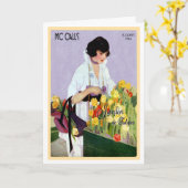 1914!!! 『フランスのチューリップガーデン』 ヴィンテージグリーティング カード (黄色い花)