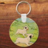 1914 2犬ランニングの キーホルダー (正面)