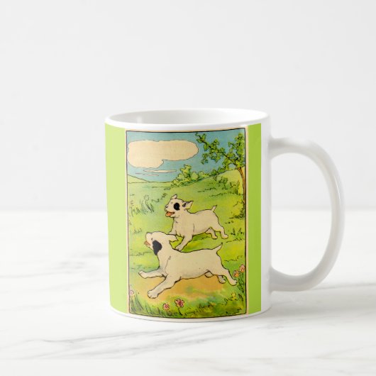 1914 2犬ランニングの コーヒーマグカップ (右)