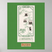 1914 Map, Santa Cruz to Salinas, Green Mat ポスター (正面)