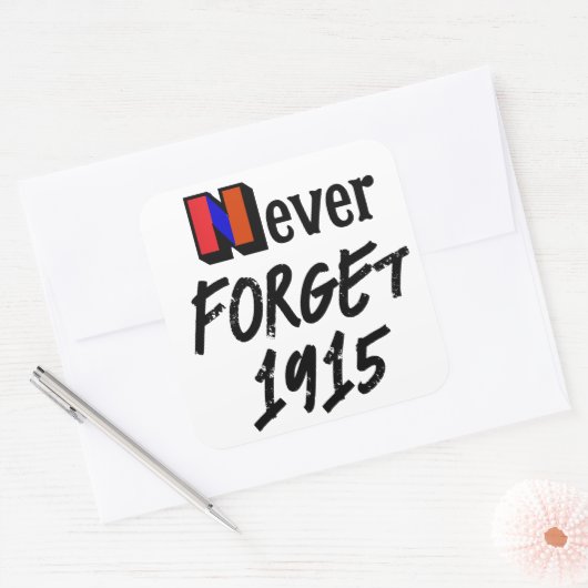 1915を忘れないステッカー スクエアシール (封筒)
