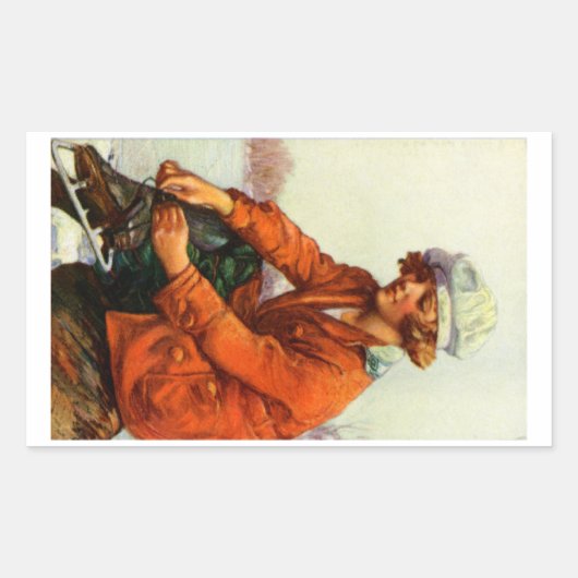 1915アイススケートで滑る 長方形シール (正面)