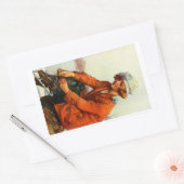 1915アイススケートで滑る 長方形シール (封筒)