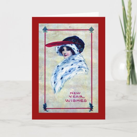 1915エレガント年のヴィンテージを願う シーズンカード (正面)