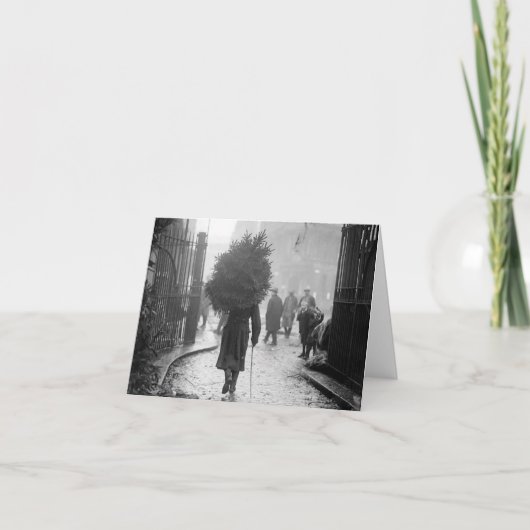 1915年の木とヴィンテージクリスマスカードの兵士 シーズンカード (正面)