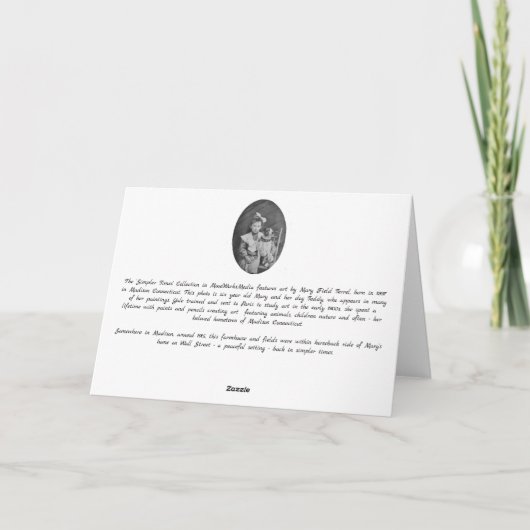 1915年の農家と畑、コネチカット州マディソン サンキューカード (裏面)